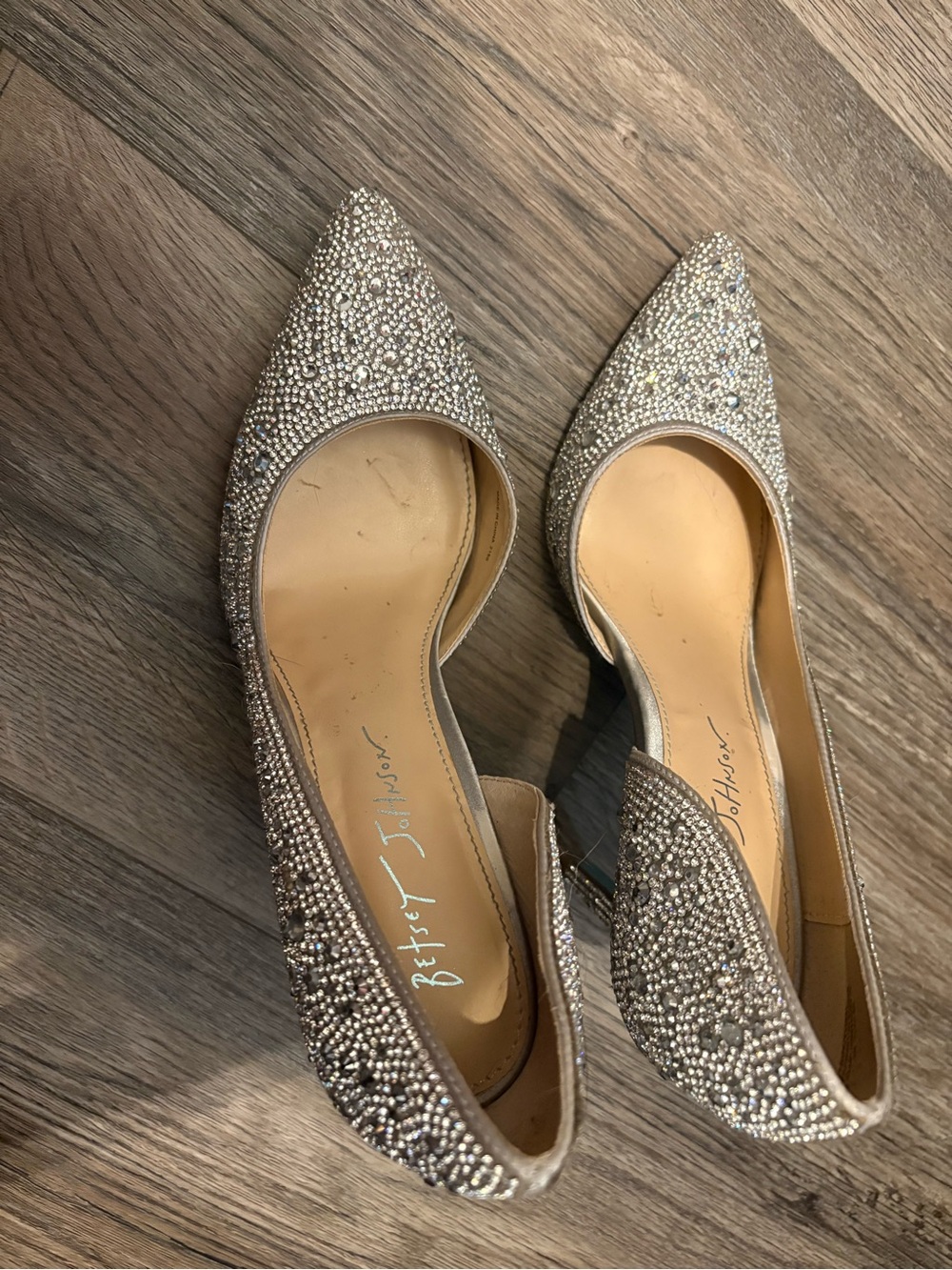 Betsey Johnson Embellished Silver Crystal Stiletto Heels for Women size 8 - Picture 2 of 5